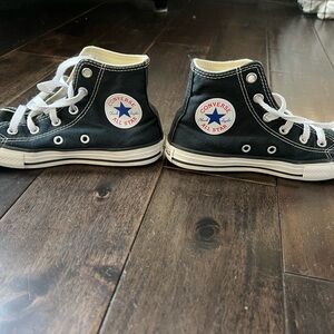 Kids Converse Black and White High-Tops. Size 13.5